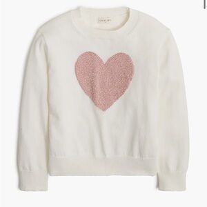 J crew Girls' pink shimmer heart sweater